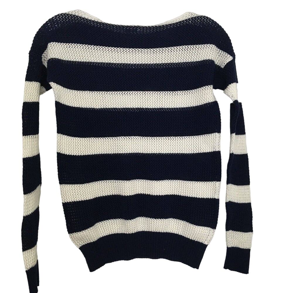 Madewell Wallace Boatneck Fishnet Long Sleeve Sheer Open Sweater Knit Top Sz XS